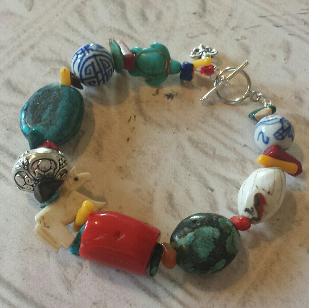 Native American Western Turquoise Fetish Bracelet